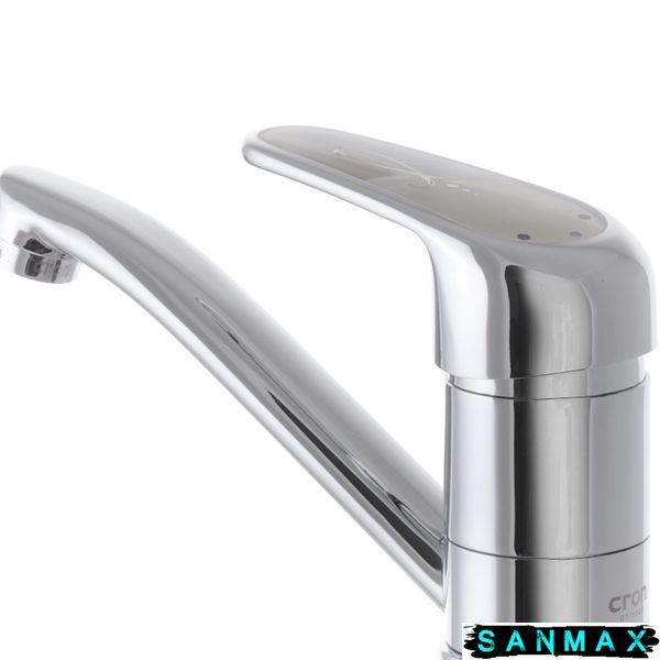 Змішувач для умивальника на шпильці Cron Magic 004 (15 см) Хром Сіра ручка (CR0152) CR0152 фото