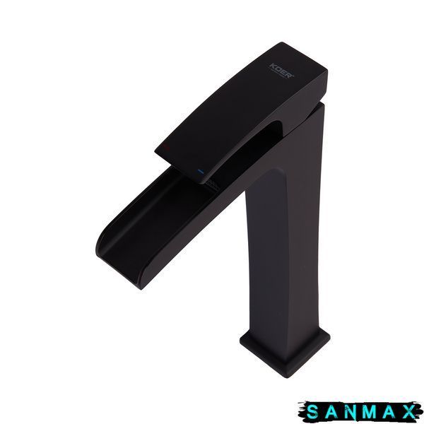Змішувач для умивальника високий водоспад, чорний Koer KB-15007-05 (KR3449) KR3449 фото