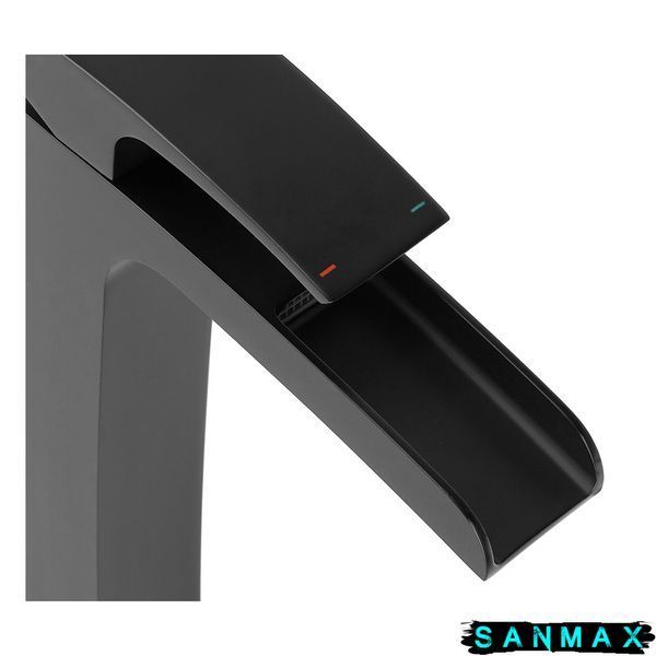 Змішувач для умивальника високий водоспад, чорний Koer KB-15007-05 (KR3449) KR3449 фото