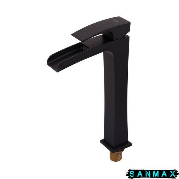 Змішувач для умивальника високий водоспад, чорний Koer KB-15007-05 (KR3449) KR3449 фото
