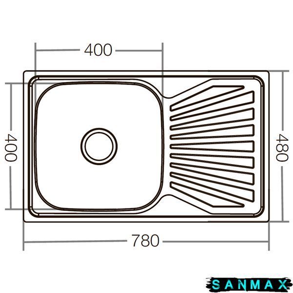 Мийка кухонна Zerix Z7848-08-180E (satin) (ZX1604) ZX1604 фото