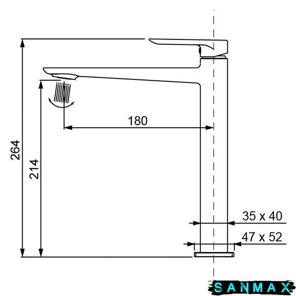 Змішувач для умивальника Koer KB-11028-01 Високий Хром (KR5293) KR5293 фото