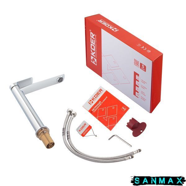 Змішувач для умивальника Koer KB-11028-01 Високий Хром (KR5293) KR5293 фото