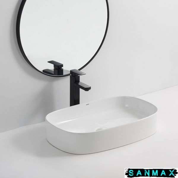 Умивальник накладний керамічний Mixxus Premium Bevel-0105 610х375х120mm (MP6524) MP6524 фото