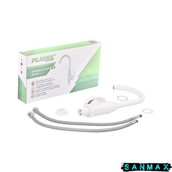 Змішувач для кухні Plamix Cezar-011-B Set Білий (з підведенням) (PM0667) PM0667 фото