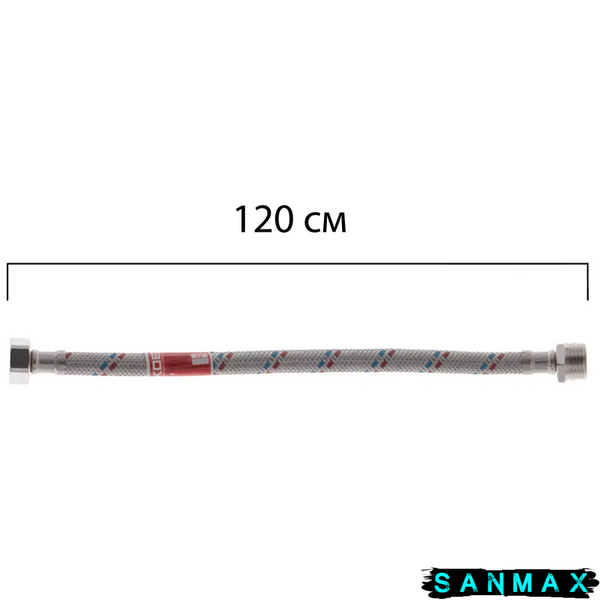 Шланг для води з нержавійки 1/2 ЗВ 120 см Koer (KR0268) KR0268 фото