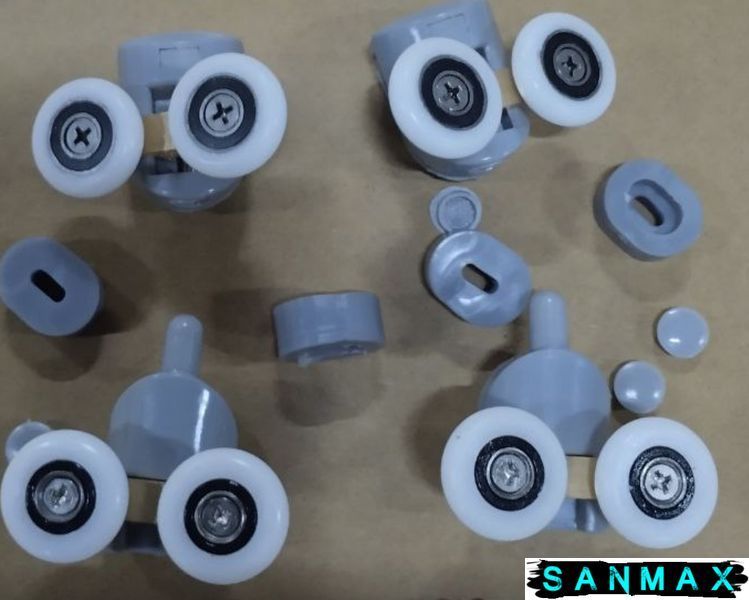 Комплект роликів для кабіни Mixxus Rollers SCP04-2x2 Графіт подвійні 2 вер.+2 ниж. Сірий (MI8164) MI8164 фото
