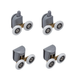 Комплект роликів для кабіни Mixxus Rollers SCP04-2x2 Графіт подвійні 2 вер.+2 ниж. Сірий (MI8164) MI8164 фото 1