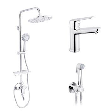 Набор 3 в 1 душова система Kroner Armada-C064K + змішувач Hagen-C010 + змішувач Bidet-C082 CVS30203 фото