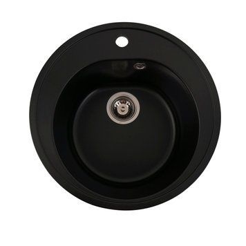 Гранітна мийка для кухні Valeso Luna 510 матова Чорна SP000047496 фото