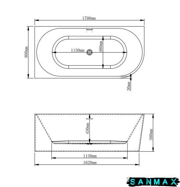 Ванна акрилова Vbi Nordend Left 170x80 кутова Vbi-070717L фото