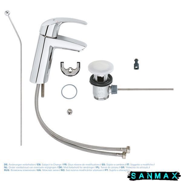 Змішувач для умивальника M-розміру Grohe Eurosmart (23322001) 23322001 фото