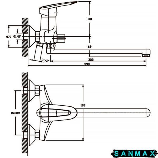 Змішувач для ванни Haiba Disk 006 (HB0054) HB0054 фото