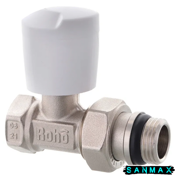 Кран радіаторний Roho 1/2" прямий з ручкою R5561-050 (АНТИПРОТІКАННЯ) (15/60) RO0131 фото