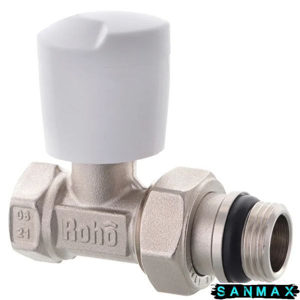 Кран радіаторний Roho 1/2" прямий з ручкою R5561-050 (АНТИПРОТІКАННЯ) (15/60) RO0131 фото