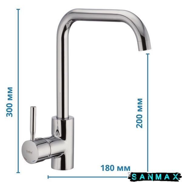 Змішувач для кухні на шпильці Haiba Hans 011-G Хром (HB0785) HB0785 фото