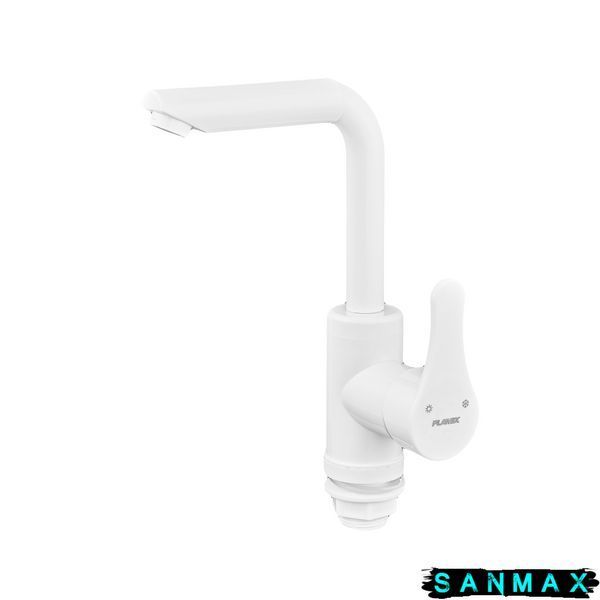 Змішувач для умивальника Plamix Diego-001-G Білий (без підведення) (PM0656) PM0656 фото