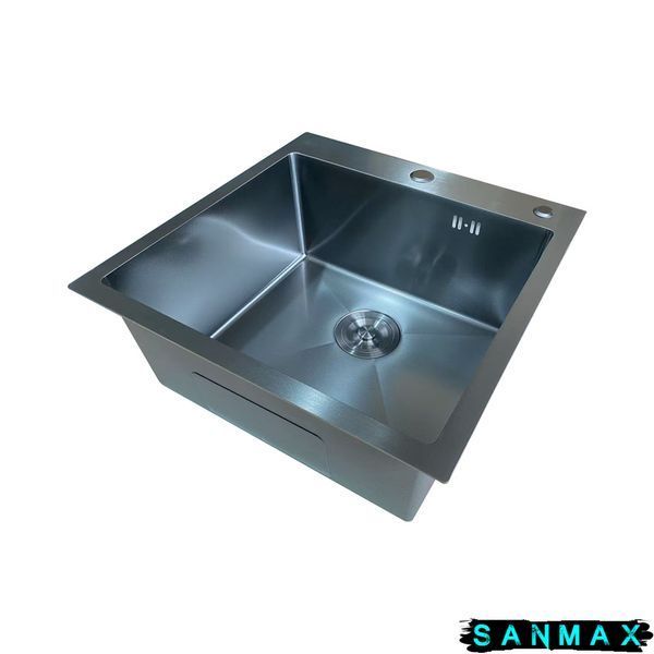 Кухонна інтегрована мийка Mixxus MH5050 Micro Decor Графіт (3.0/0.8) (MI8213) MI8213 фото