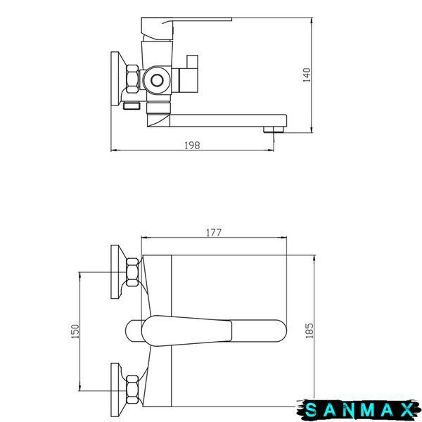Змішувач для ванни Mixxus Rodos 009 Euro Хром (MI6267) MI6267 фото