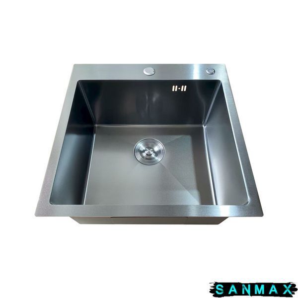 Кухонна інтегрована мийка Mixxus MH5050 Micro Decor Графіт (3.0/0.8) (MI8213) MI8213 фото