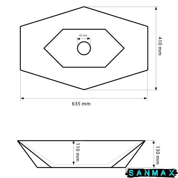 Умивальник накладний Vbi Venezia Мармур Чорний Глянець VBI-012405 фото