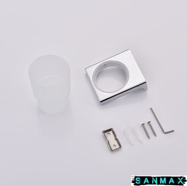 Стакан одинарний настінний Koer AS-0103-01 (скло) колір хром глянець (KR6165) KR6165 фото