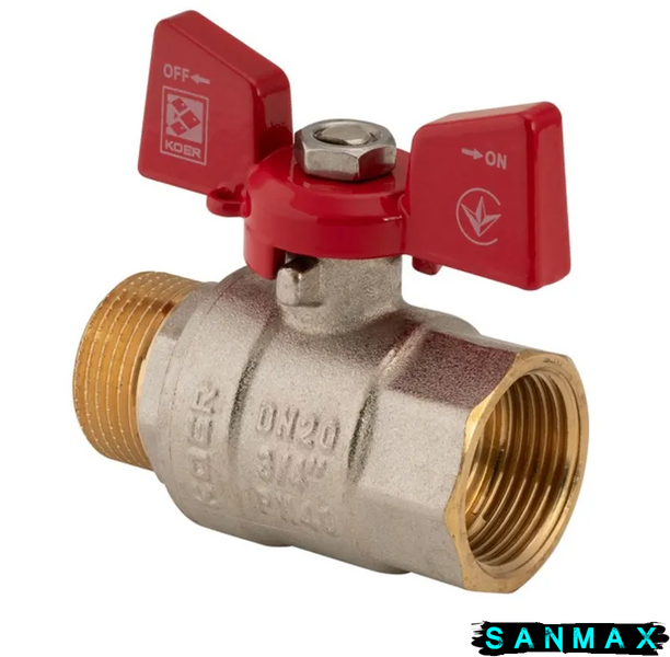 Кран кульовий 3/4 БГШ Вода Koer KR.218 Червоний метелик (KR0043) KR0043 фото