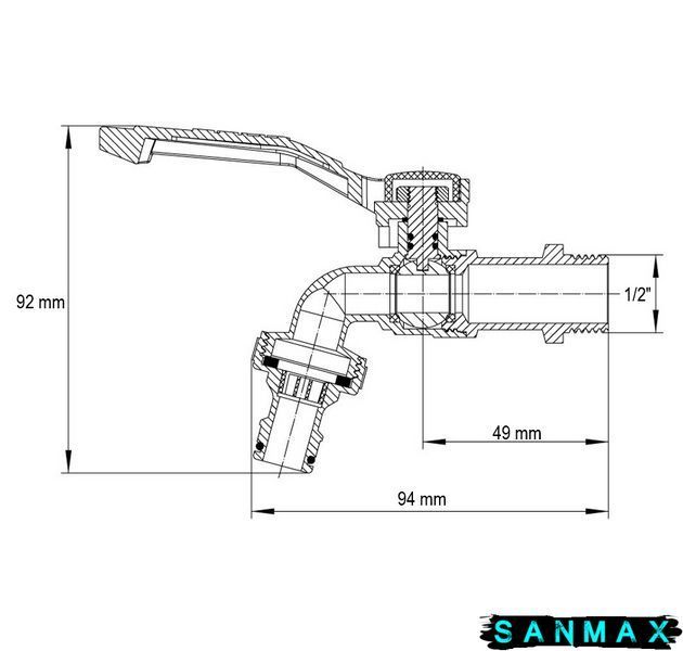 Кран поливу 1/2 Koer KR.247 з конектором для швидкого підключення (KR3196) KR3196 фото