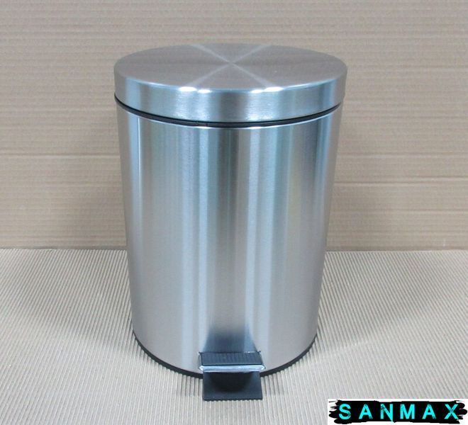 Відро для сміття кругле Zerix Solo-TC0105 SS Color 5 л колір нержавійка (ZX5897) ZX5897 фото