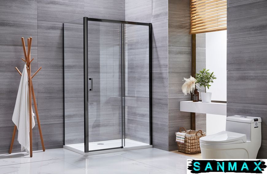 Душова кабіна без піддону Mixxus Premium Diverse SC03-120x80x195-TR Чорний прозоре скло 6мм (MI6868) MI6868 фото