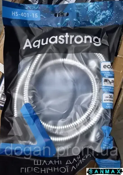Шланг для гігієнічної лійки Aquastrong хром нерж 170 см пакет (HS-401-15) HS-401-15 фото