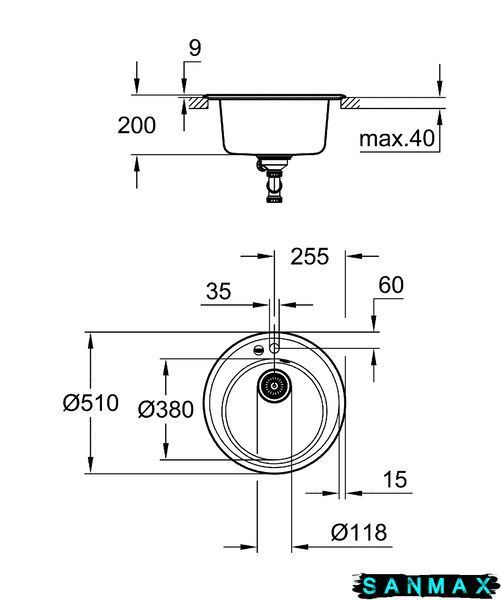 Композитна мийка для кухні Grohe K200 (31656AT0) 31656AT0 фото