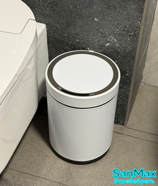 Відро для сміття сенсорне кругле Koer TC-020609-08 9 л Біле (KR5938) KR5938 фото