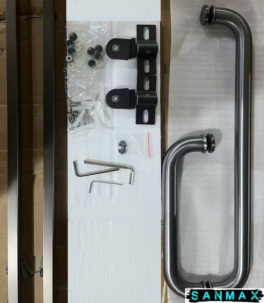 Душова кабіна з низьким піддоном Mixxus Lines SCT01-90x90x198-TR Graphite New прозоре скло 6мм (MI8429) MI8429 фото