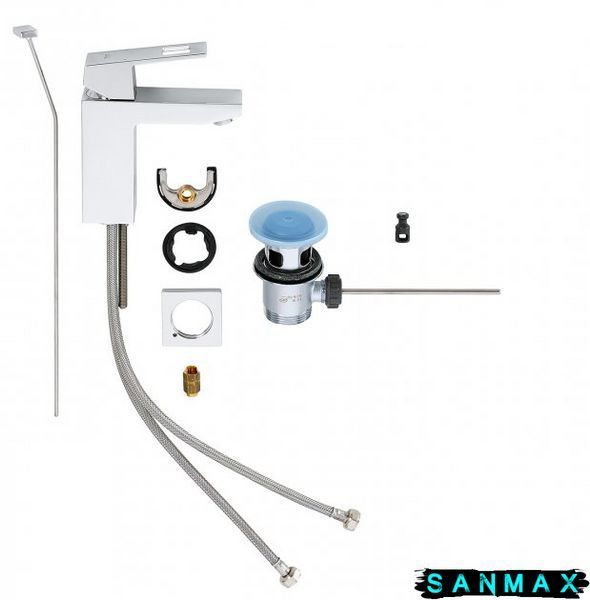 Змішувач для умивальника з дон. клапаном Grohe Eurocube (23127000) 23127000 фото