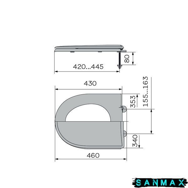 Кришка для унітазу Zerix TS-06 (ZX5585) ZX5585 фото