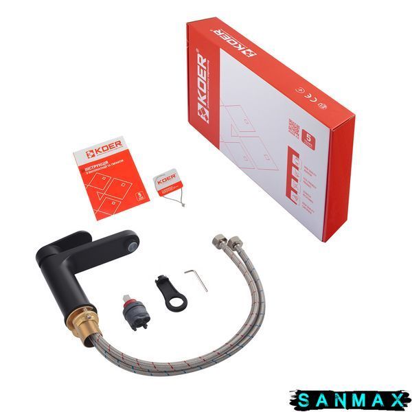 Змішувач для умивальника Koer KB-10030-05 Чорний (KR5425) KR5425 фото