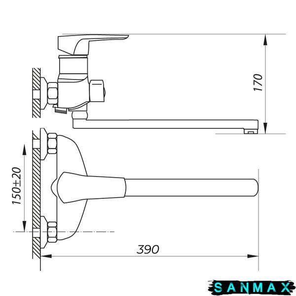 Змішувач для ванни Zerix Ngb 279 (ZX0045) ZX0045 фото