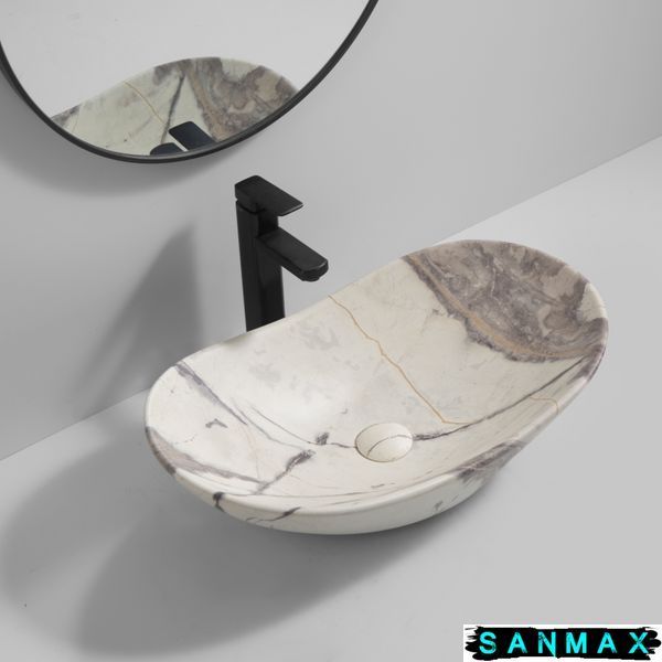 Раковина накладна Mixxus Premium Wave-0106 Marble 620х360х160mm (MP6560) MP6560 фото