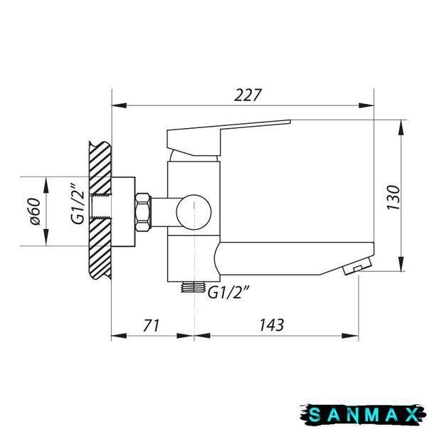 Змішувач для ванни Zerix Lr73103 (LL1196) LL1196 фото