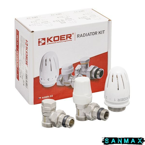 Комплект для підключення радіатора 1/2x3/4 ЗЗ кутовий Koer Set-14 (KR3178) KR3178 фото
