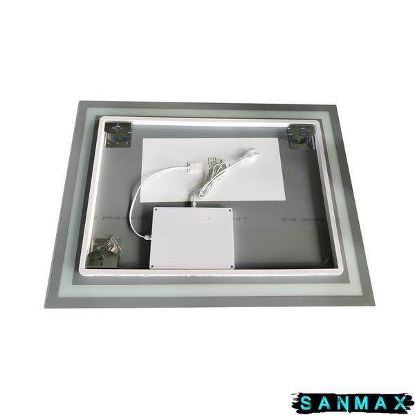 Дзеркало Zerix Kubix MR03-80x60-REVERSE з LED Touch, Anti-fog, димером, регулятором яскравості (ZX6053) ZX6053 фото