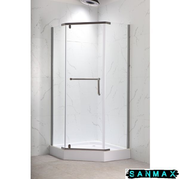 Душова кабіна з низьким піддоном Mixxus Lines SCT01-90x90x198-TR Graphite New прозоре скло 6мм (MI8429) MI8429 фото