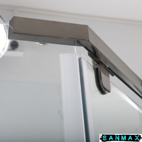 Душова кабіна з низьким піддоном Mixxus Lines SCT01-90x90x198-TR Graphite New прозоре скло 6мм (MI8429) MI8429 фото
