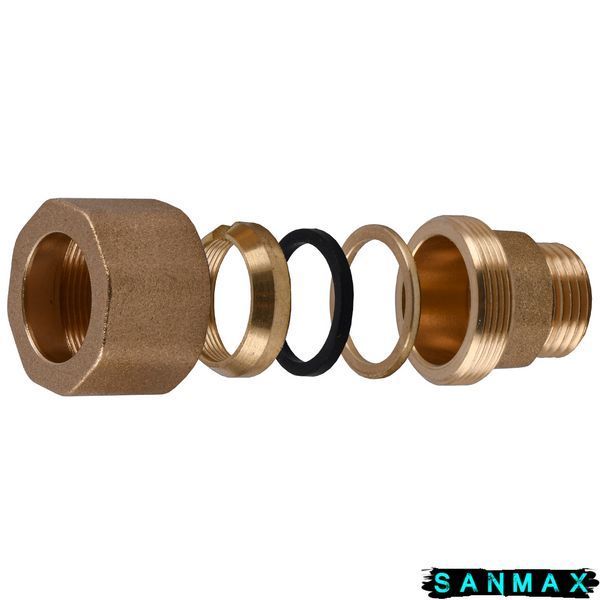 З`єднання зажимне пряме для труби &Oslash;28мм 3/4&Prime;З латунне LS442S OPTIMUM 000031016 фото