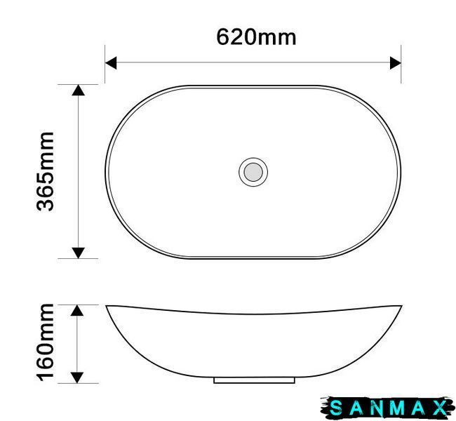 Раковина накладна Mixxus Premium Wave-0106 Marble 620х360х160mm (MP6560) MP6560 фото