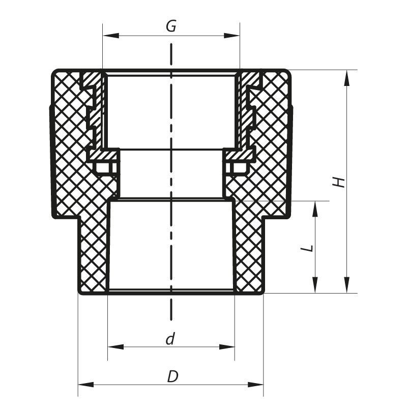 Муфта PPR ВР 20x1/2F Koer K0085.PRO 42/252 (KP0103) KP0103 фото