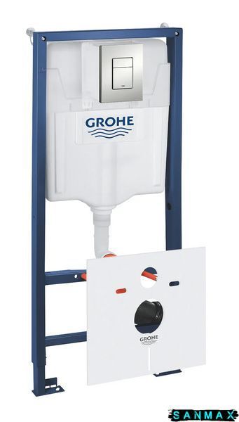 Інсталяція для унітазу пневмо Grohe Rapid SL кріплення прокладка панель Хром Квадратна (39449000) 39449000 фото