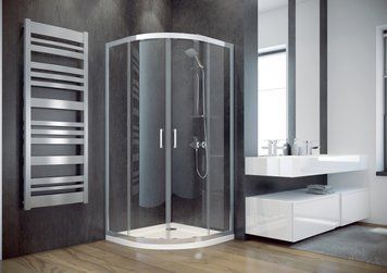 Кабіна півкругла Besco Modern 90x90x185 універсальна: скло прозоре, профіль хромований MP-90-185-C фото