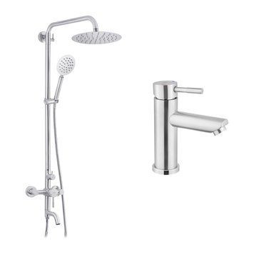 Набор 2 в 1 душова система Kroner Edelstahl Klassisch-ESG063 + змішувач Edelstahl Klassisch-ESG010 CVS30204 фото